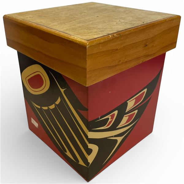 Clarence a Wells Wooden Keepsake Box Thunderbird Painted Thunderbird First Nations West Coast Nat...