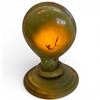 Image 1 : Vintage Yellow Green Onyx Stone Lamp 7.5-Inch Tall