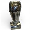 Image 1 : Modigliani-Style Elongated Head Chrome Ceramic Sculpture 13-Inch