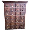 Image 1 : Antique J.d. Warren Mfg. Co Apothecary Medicine Cabinet/Card Catalog File Quarter-Sawn Oak