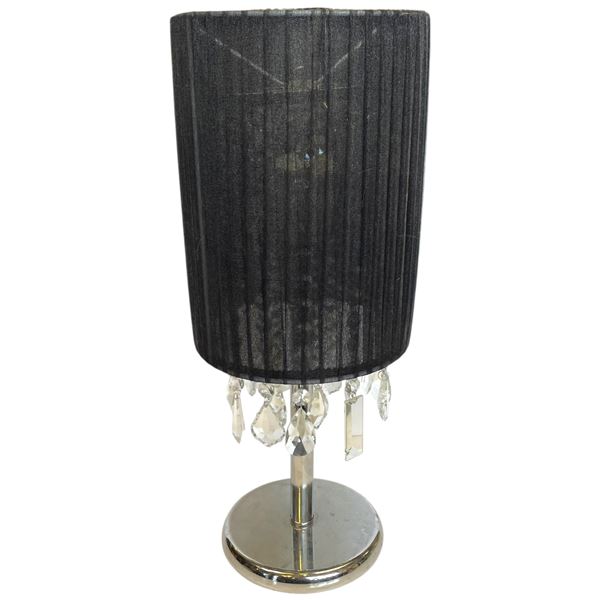 Crystal Inspired Table Lamp Chrome Finish Faux Crystals 22-Inch Height