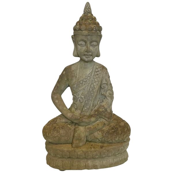 Decorative Buddha Statue Cement 19-Inch Home & Garden Decor Tranquil Atmosphere