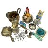 Image 2 : Collection of Vintage Decorative Items & Collectibles Silver-Plated Pitcher Bunny Figure Hand Mirror