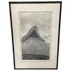 Image 1 : Vintage Framed Etching by Ryohei Tanaka Signed 1980 Limited Print 44/120 Snow Roof Peak