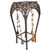 Image 1 : Decoratve Wired Stool/plant Stand Adorned with Faux Glass Drops