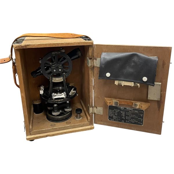 Vintage Unitech 4-Inch Transit Theodolite with Original Box