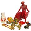 Image 1 : Vintage Collection: Red Resin Matador Figurine Girotti 1968 Wooden Spoon Bell Clogs Cloisonne Brush+