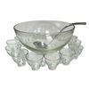 Image 1 : Colony Clear Glass Punch Bowl Set Mid-Century Modern 13-Inch Bowl Ladle & 12 Matching Cups