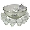 Image 3 : Colony Clear Glass Punch Bowl Set Mid-Century Modern 13-Inch Bowl Ladle & 12 Matching Cups