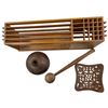 Image 4 : Vintage Treen Collection: Wood Vase, Bucket, Carved Trivet, Bento Box, Gavel, Mail Organizer & More