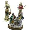 Image 1 : Trio of Porcelain Figurines Dresden Style People Playing Piano & Pair of Capodimonte Inspired Women