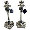 Image 1 : Syn Yalo Silver-Plated Candlestick Holders Ornate Floral Design Art Nouveau Style 12.75-Inch Tall