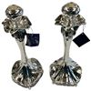 Image 2 : Syn Yalo Silver-Plated Candlestick Holders Ornate Floral Design Art Nouveau Style 12.75-Inch Tall