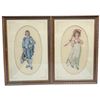 Image 1 : Vintage Framed Needlepoint Tapestries the Blue Boy & Pinkie Signed R Armstrong 1974