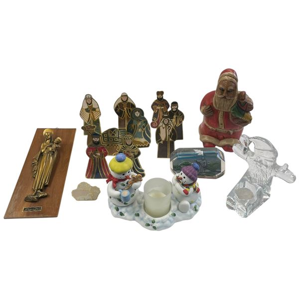 Christmas Collection: Brass/Enamel Créche Figures, Santa Figures, Snowman & More