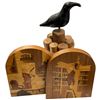 Image 2 : Collection of Wood Artifacts: Clock, Book Ends, Bird, Vases, Sailor Cameo & Gavel