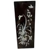Image 2 : 4 Panels Vintage Chinese Black Lacquer Wall Panels Mother-of-Pearl Inlay 8-Inch X 18-Inch Each