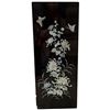 Image 4 : 4 Panels Vintage Chinese Black Lacquer Wall Panels Mother-of-Pearl Inlay 8-Inch X 18-Inch Each