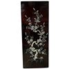 Image 5 : 4 Panels Vintage Chinese Black Lacquer Wall Panels Mother-of-Pearl Inlay 8-Inch X 18-Inch Each