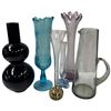 Image 1 : Vintage Glass Items Mid-Century American Swung Glass Vases & Pitchers 11.5-Inch Tallest