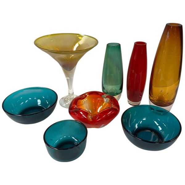 Art Glass Collection: Vases, Martini Glass, Bowls & Ashtray Martini Glass 7.5-Inch Tall