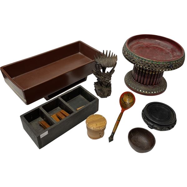 Decorative Home Decor: Balinese Sculpture, Pottery Pieces, Thai Pedestal Bowl 6.5-Inch & More