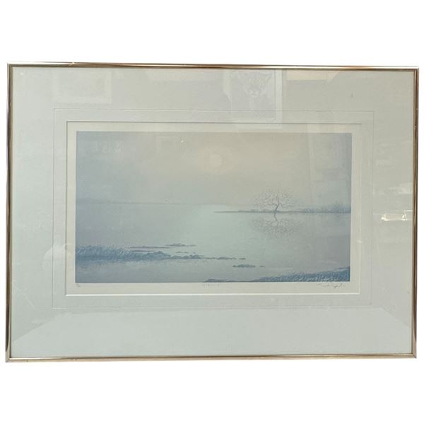 Framed LEP "Sérénité" Signed 85/99 Print 25-Inch X 18-Inch