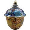 Image 4 : Traditional Thai Benjarong Porcelain Bowls Hand-Painted Ceramic Lidded Jars Narai Phand 9-Inch