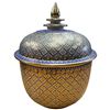 Image 5 : Traditional Thai Benjarong Porcelain Bowls Hand-Painted Ceramic Lidded Jars Narai Phand 9-Inch
