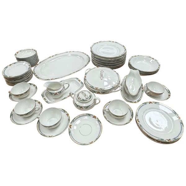 TK Thun Czechoslovakia Set 58 Piece Set of Bone China Plates, Creamer & Suger, Gravy Boat and More