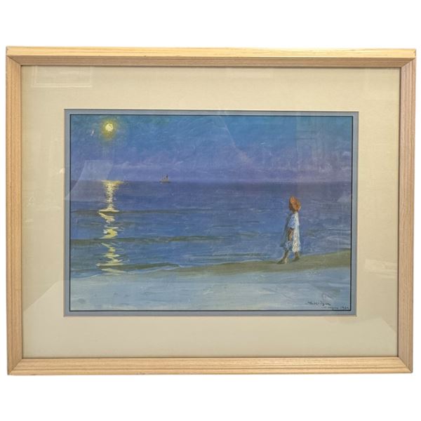 Framed Reproduction Painting Girl on the Beach in Skagen Peder Severin Krøyer 1904