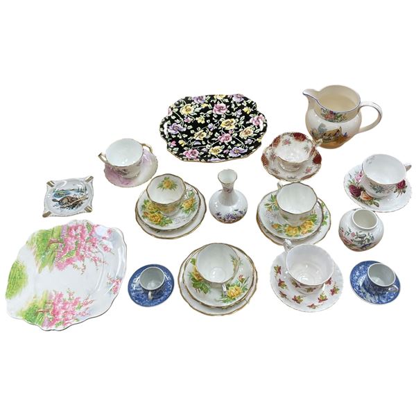 Assorted Bone China Collection: Teacups, Saucers, Plates & More! Royal Albert, Royal Winton & More