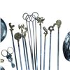 Image 3 : Collection Pewter Pieces & Brass Topped Skewers Tallest Vase 8.25-Inch