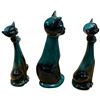 Image 2 : Blue Mountain Pottery Green Glazed Cat Trio Tallest 14-Inch