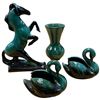 Image 2 : Blue Mountain Pottery Collection: 2 Swan Platters Vase & Horse Sculpture 14-Inch Tall