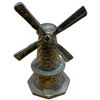 Image 2 : Decorative Home Decor: Wood Lighthouse with Internal Shelves Red Wood Flower & Small Brass Windmill