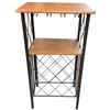 Image 1 : Wine Rack and Wine Glass Storage Nook with Faux Wood Top and Metal Construction