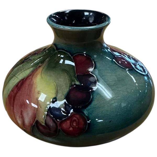 Small Moorcroft Vase Porcelain 4.25-Inch Height 3.25-Inch Diameter