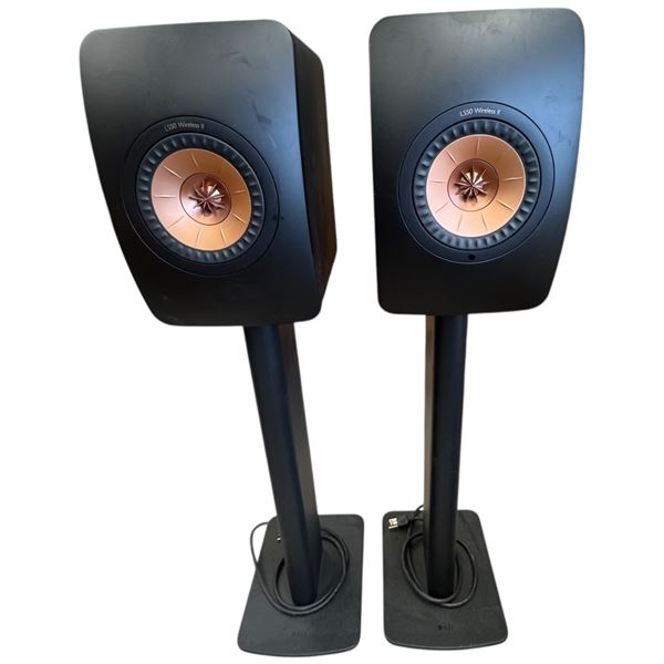 Pair of KEF LS50 Wireless II Speakers with Stands