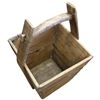Image 2 : Antique Grain or Water Bucket with Square Panel Construction and Solid Wood Handle