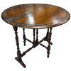 Image 1 : Vintage Wooden Gateleg Table, Featuring Barley Twist Legs and a Drop-Leaf Design