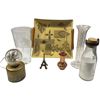 Image 1 : Assorted Decorative Collectables: Mid-Century Modern Dish, Antique Milk Jug, Ski Vase, Lamp & More