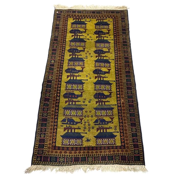 Afghan War Rug, a Unique Type of Collectible Rug Created in Afghanistan 80 IN X 42 IN
