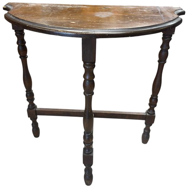 Vintage Demilune Wood Table