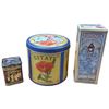 Image 2 : Trio of Three Vintage Collectible Tins: Benedictine Tin, Estate Autu Papvero Cylinder Tin & Chino...