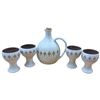 Image 1 : Vintage Ceramic Decanter Set MCM Era Furness Pottery 7.5-Inch Flask & Matching Goblets