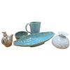 Image 1 : Studio Pottery Grouping: Vases. Jug, Bowl & Centerpiece Plate 14" Long and Oil Jug