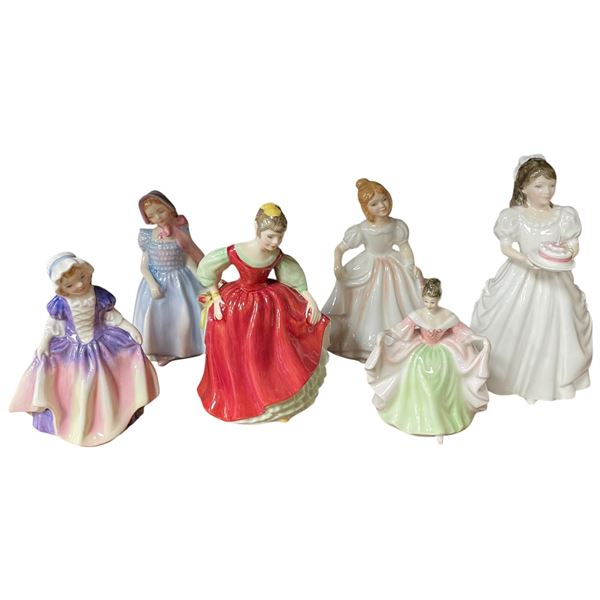 Party of Six Royal Doulton Figurines HN1678, HN2109, HN2434, HN2996 & HN3219 and HN3423