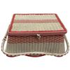 Image 1 : Vintage Sewing Basket Red and White Wicker Construction