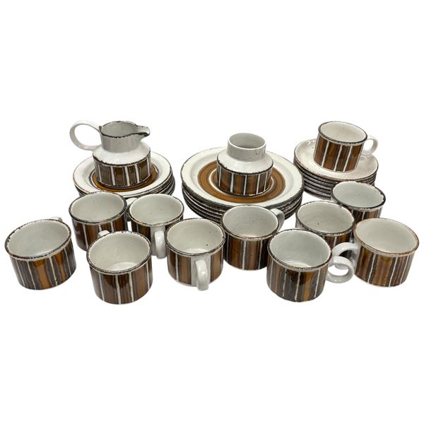 Mid Century Modern Ceramic Pottery by Staffordshire "Mid Winter" Fine Tableware 32 Pieces